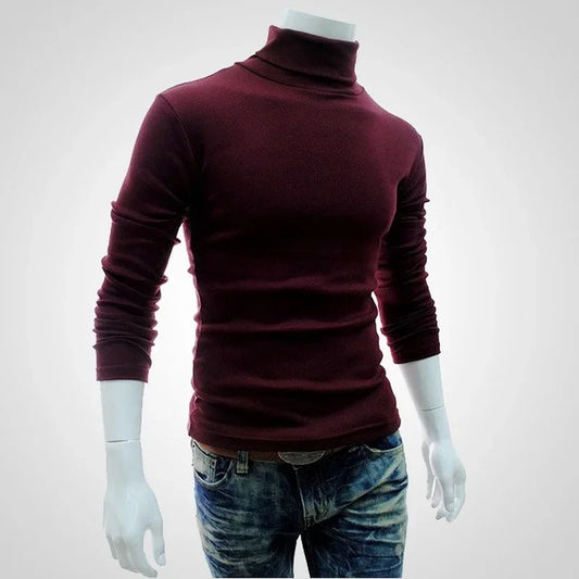 Spring Thin Men Turtleneck Sweaters Black Pullovers Clothing for Men Cotton Harajuku Knitted Sweater Male Solid Pull Hombre Tops