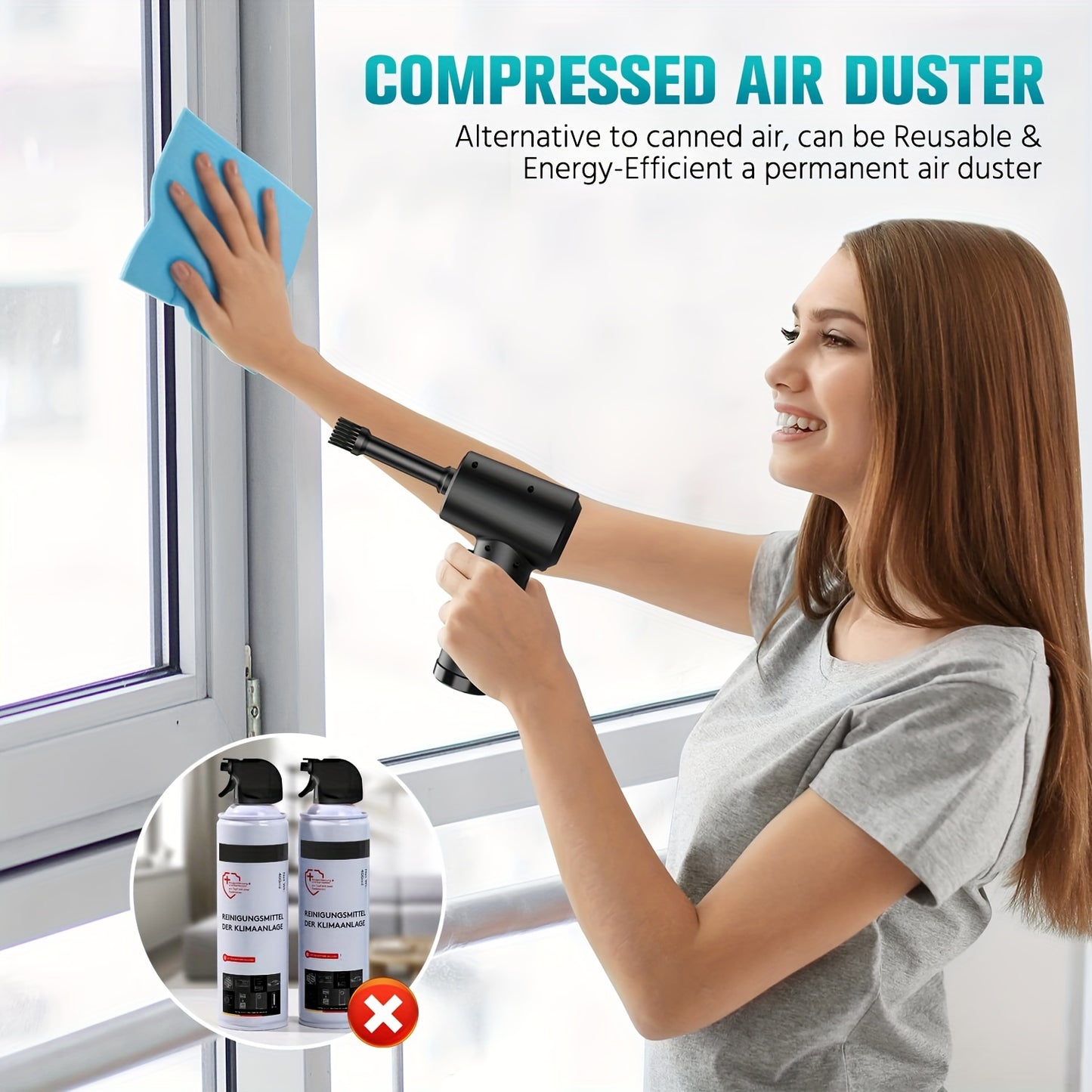 Rechargeable Cordless Air Blower for Easy Cleaning of Electronics and Home Surfaces
