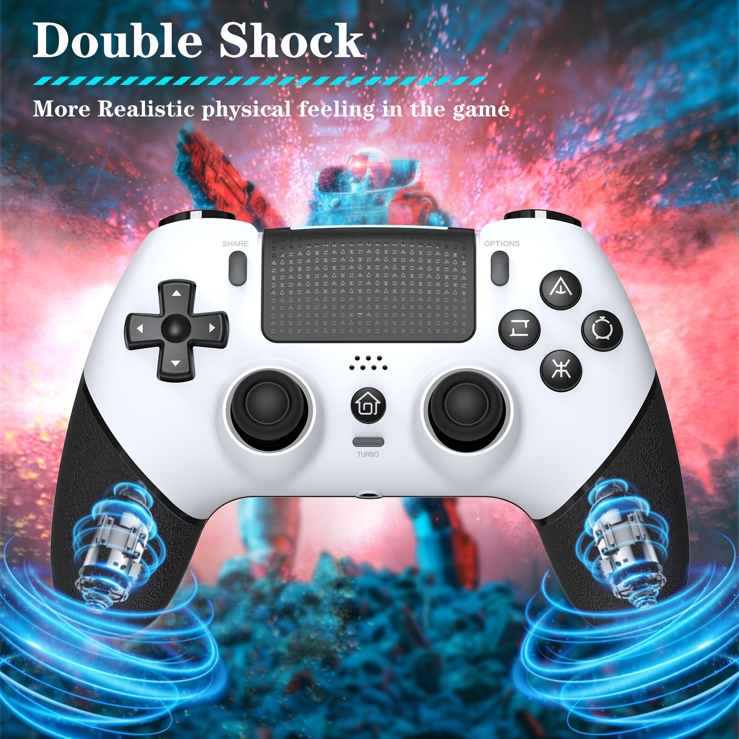 DOBE FOMIS ELECTRONICS Wireless Controller for PS4/PS4 Pro/PS4 Slim - No Drift, Hall Effect Joysticks, 3.5mm Speaker Jack, 6-Axis Motion Sensor, Programmable Turbo Function